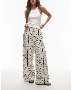 & Other Stories Linen Wide Leg Pants With Drawstring Waist - White