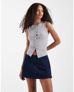 ASOS Denim Mini Skirt Skort - Blue