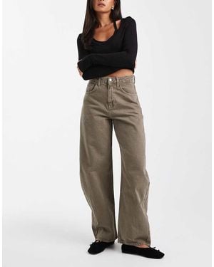 ASOS Vaqueros De Corte Barrel Y Talle Alto De -Verde