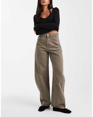 ASOS High Waist Barrel Leg Jeans - Green