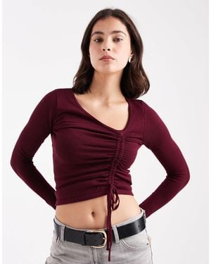 Cotton On Asymmetric Ruched Knit - Red