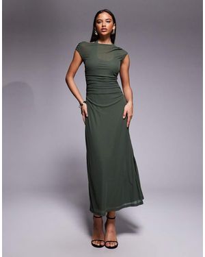 Forever New Double Layered Mesh Midaxi Dress - Grey