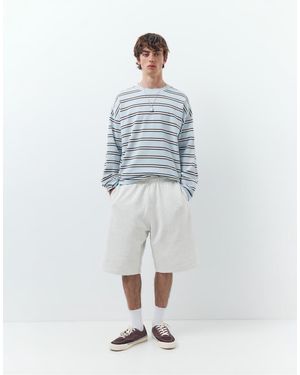 Pull&Bear Wide-leg Bermuda jogger Shorts - Blue