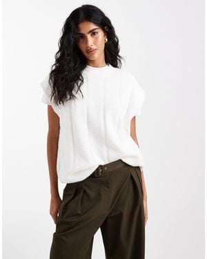 ASOS Knitted Oversized Tank With Wool - White