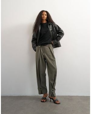 TOPSHOP Co Ord Ovoid Tab Hem Tailored Trouser - Natural