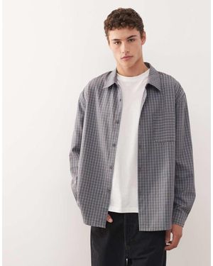 Collusion Camisa A Cuadros Extragrande De Manga Larga De - Gris