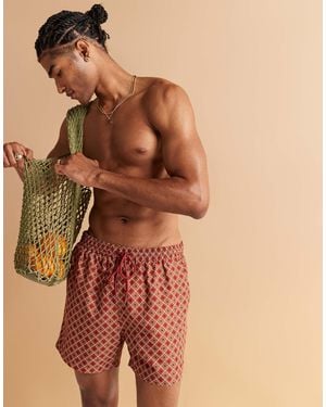 South Beach Geo Print Swimshort - Gray