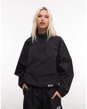 ASOS Weekend Collective Co-ord Nylon Funnel Neck Windbreaker - Black