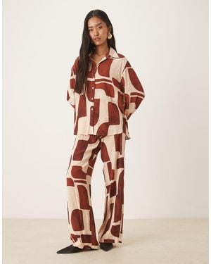 Mango Straight Trouser Co-ord - Natural