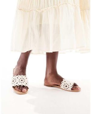 New Look New Look Cut Out Linen Look Sandal - Natural