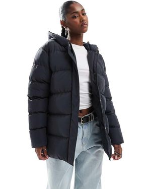 Threadbare Mid Length Puffer Jacket - Blue