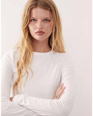 Collusion Long Sleeve Fitted T-shirt - Natural