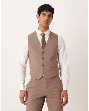 ASOS Skinny Suit Waistcoat - Natural