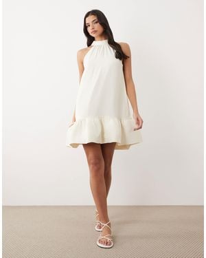 Gina Tricot – neckholder-minikleid - Natur