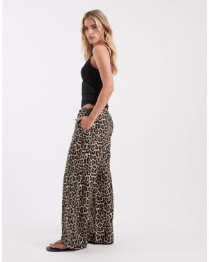 Only Petite Tie Detail Pull On Pants - Brown