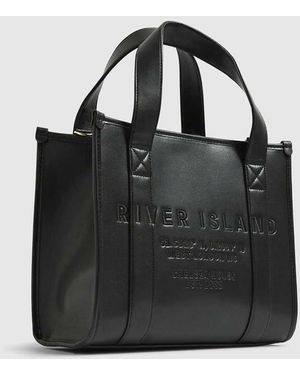 River Island Embroidered Tote Bag - Black