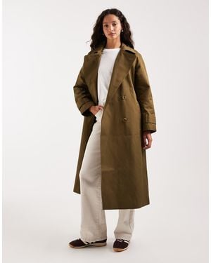 ASOS Longline Water Repellent Trench Coat - Green