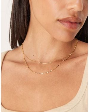 ASOS 14k Plated Multi-row Necklace - Natural