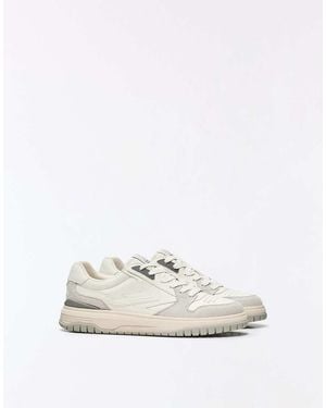 Bershka Panelled Casual Trainers - White