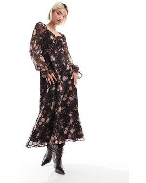 Miss Selfridge Corset Chiffon Maxi Dress - Multicolour