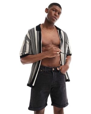 Jack & Jones Denim Short With Turn Up - Black