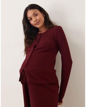 ASOS Asos Design Maternity Lounge Mix & Match Rib Cardigan - Red