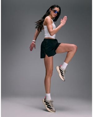 4505 Premium Woven High Waist 3 Inch Running Short With Jersey Liner And Phone Pocket - Gray