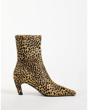 ASOS Rumi Square Toe Heeled Ankle Boots - Multicolour