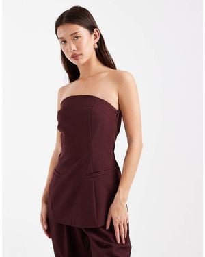 4th & Reckless – elegantes, trägerloses longline-oberteil - Rot