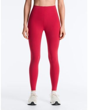 Oysho Compressive Core Control Ankle-Length Leggings - Red