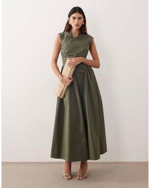 ARRANGE Wrap Drop Waist Maxi Dress - Green