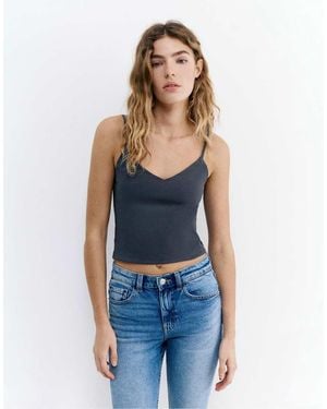 Pull&Bear Fine-strap Top - Blue
