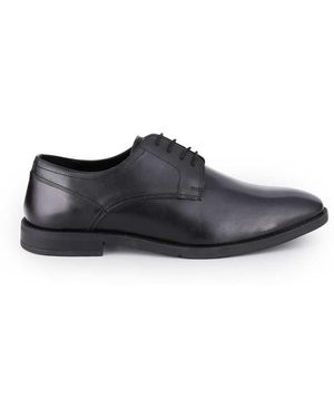 Thomas Crick Lanner Leather Formal Derby Shoes - Black