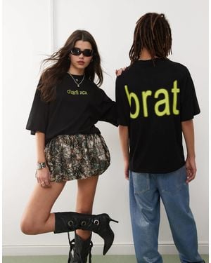Collusion Official Charli Xcx Brat Boxy Skater Fit T-Shirt - Black