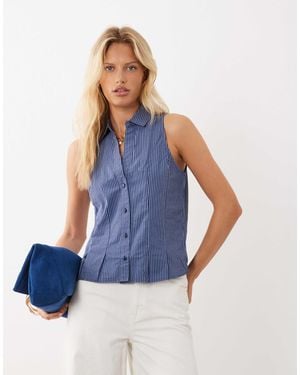 Mango Teen Sleeveless Shirt - Blue