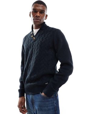 Threadbare Cable Knit Jumper - Blue