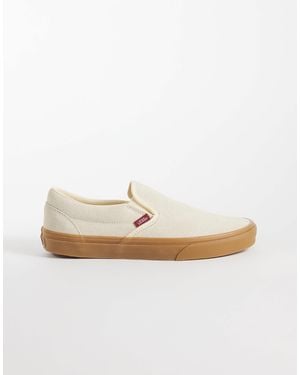 Vans Classic slip-on baskets à damier - Blanc