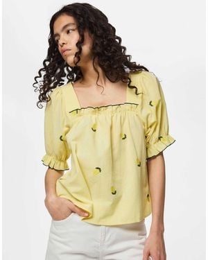 Pieces Kurzärmlige bluse - Gelb