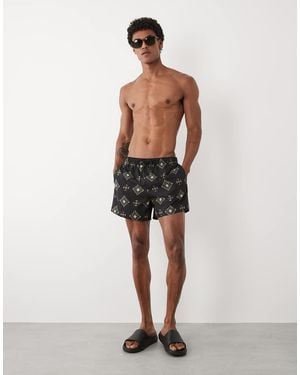 Abercrombie & Fitch 5inch Tile Print Swimming Trunks - Natural