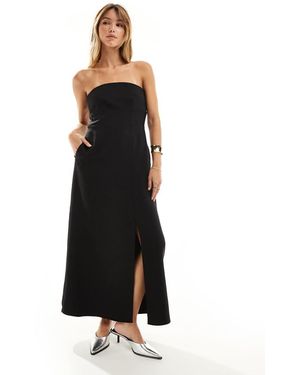 Closet Bandeau Tailored Midi Dress - Black