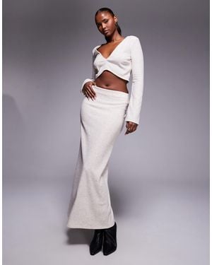 ASOS Brushed Rib Column Maxi Skirt - Purple