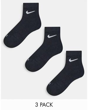 Nike Training Everyday Plus Cushioned 3 Pack Ankle Socks - Black