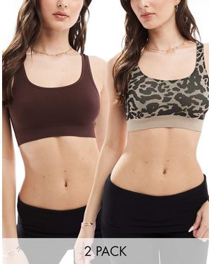 ASOS – 2er-pack bralettes - Schwarz