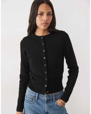 New Look Compact Gebreid Vest - Zwart