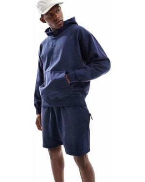 Nike Pantalones Cortos De Felpa Rizada De Club-Negro - Azul