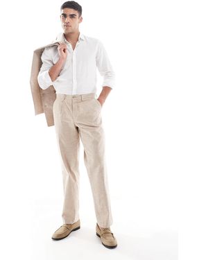 Jack & Jones Premium – locker geschnittene anzughose aus leinen - Weiß