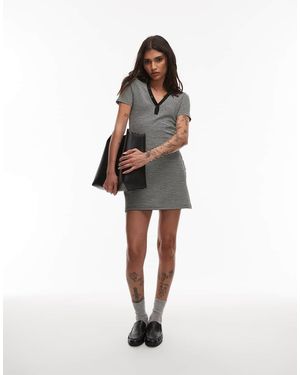 ASOS Collard Short Sleeve Mini Polo Dress - Multicolour