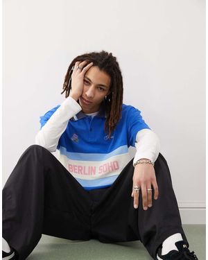 Prohibited Poloshirt Met Print - Blauw