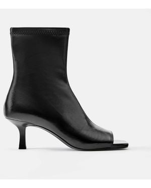 Pull&Bear Peeptoe-stiefeletten - Schwarz