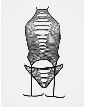Ann Summers Enya Crotchless Suspender Set - White